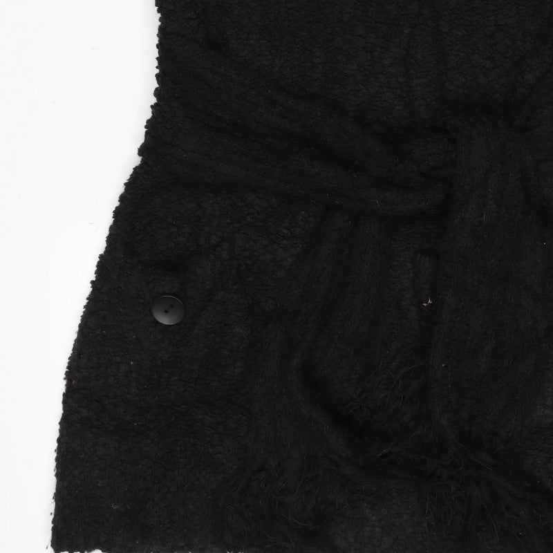 C Look Women’s Black Size 16 Chunky Knit Button Shrug Cardigan
