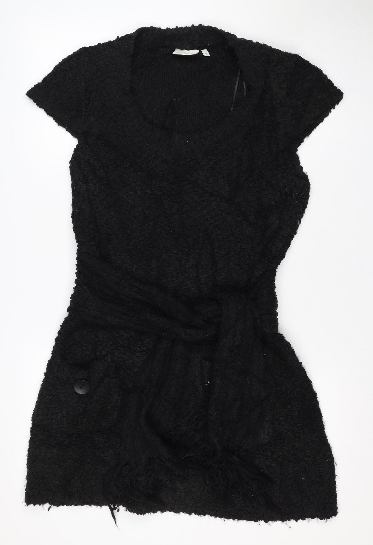 C Look Women’s Black Size 16 Chunky Knit Button Shrug Cardigan