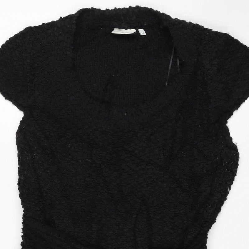 C Look Women’s Black Size 16 Chunky Knit Button Shrug Cardigan