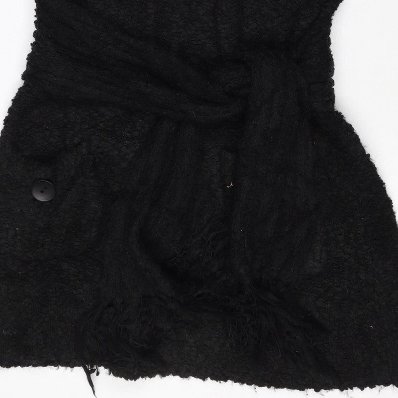 C Look Women’s Black Size 16 Chunky Knit Button Shrug Cardigan