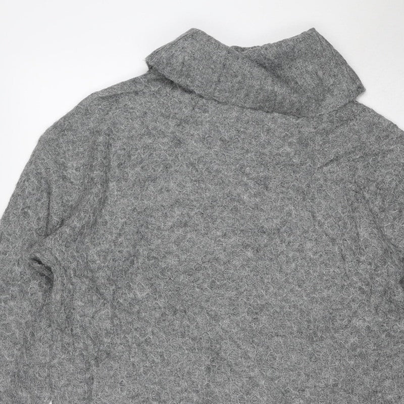 JDY Women’s Grey L Waffle Knit Crew Neck Long Sleeve Pullover Jumper
