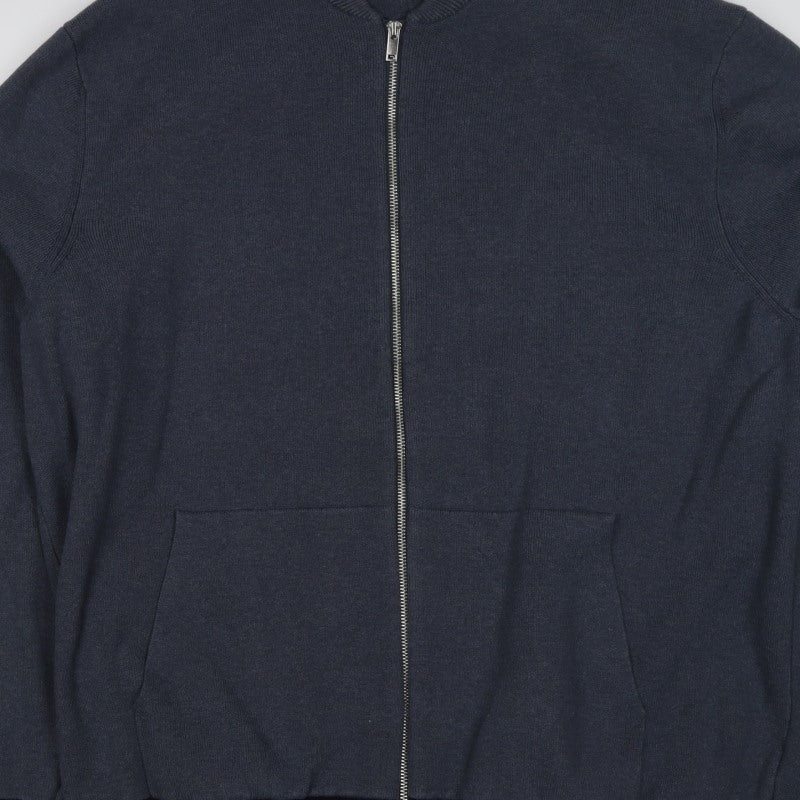 Marks & Spencer Men's Grey 3XL Full Zip Cotton Blend Knit Jumper