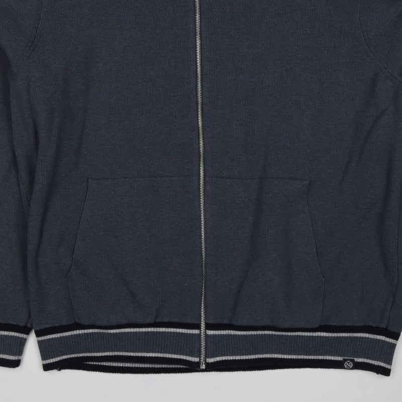 Marks & Spencer Men's Grey 3XL Full Zip Cotton Blend Knit Jumper