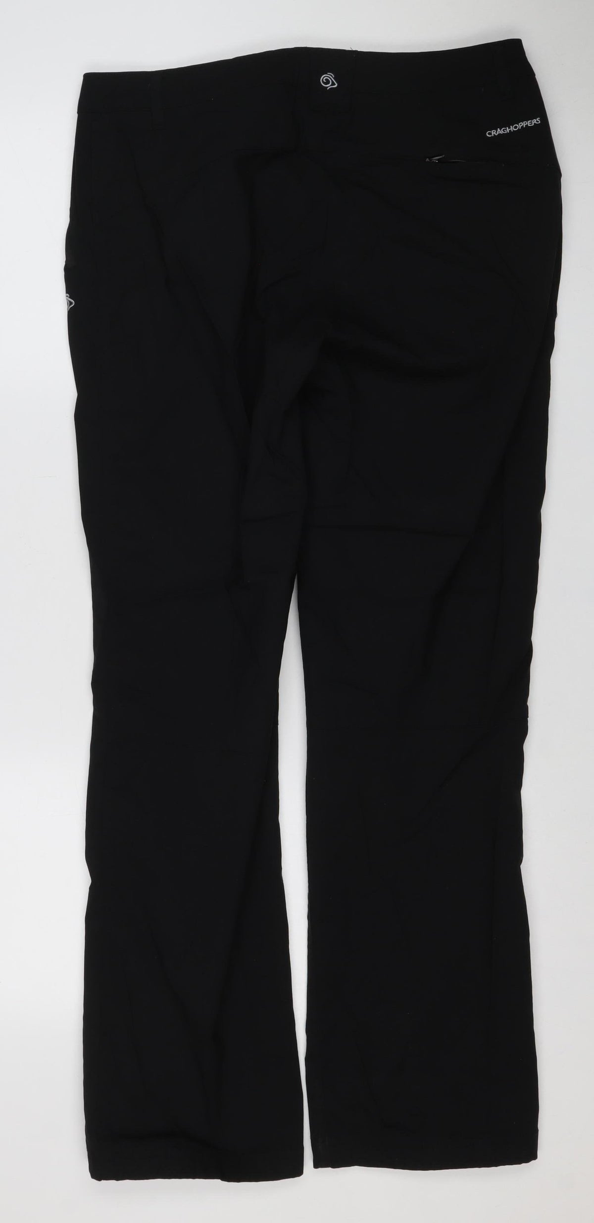 Craghoppers Women Black UK 14 Regular Walking Trousers Stretch Zip Pockets