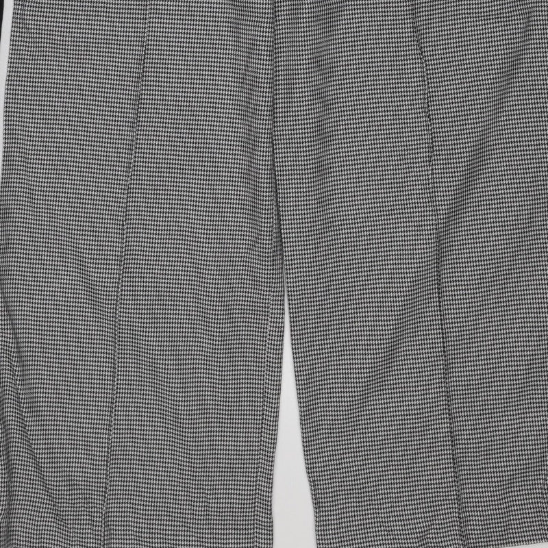 M&S Women’s Black White Check Tapered Stripe Trousers UK 12 Short