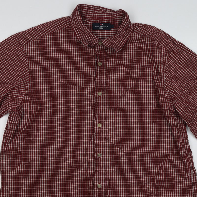 Marks & Spencer Blue Harbour Men’s Red Check Cotton Shirt L