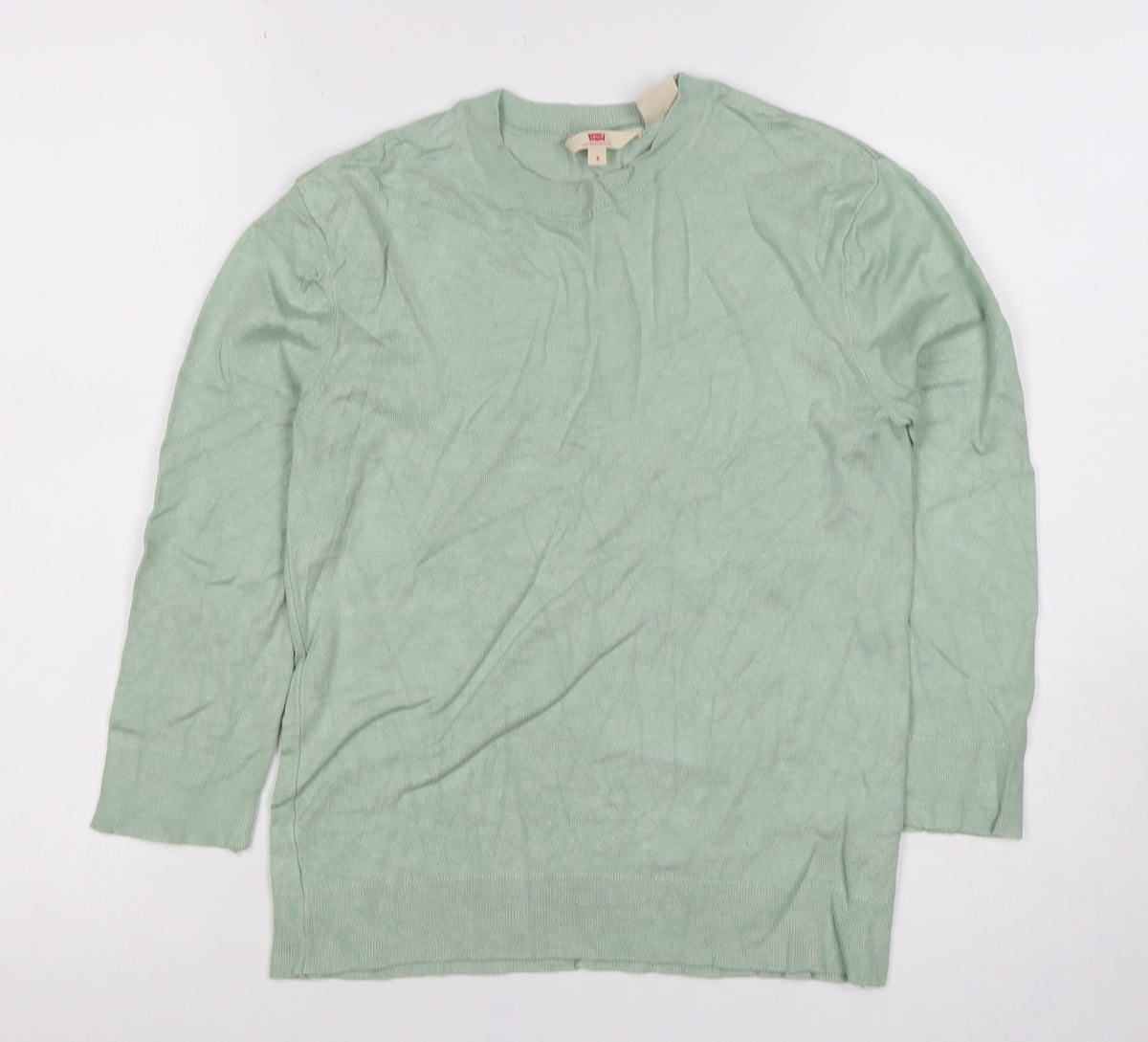 Levi's Women's Green S Long Sleeve Crew Neck Fine Knit Top