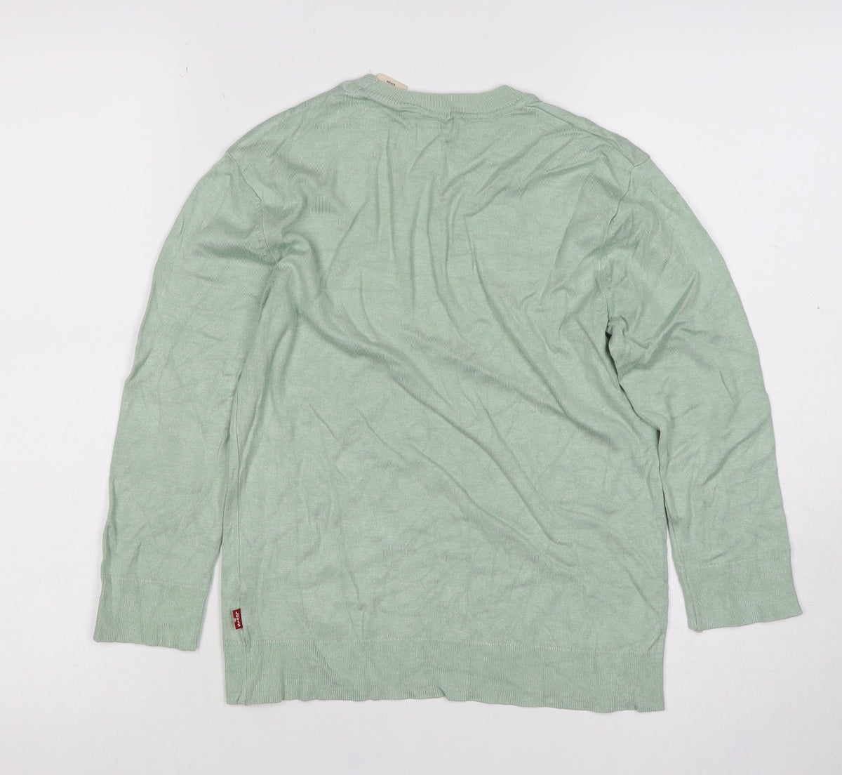 Levi's Women's Green S Long Sleeve Crew Neck Fine Knit Top