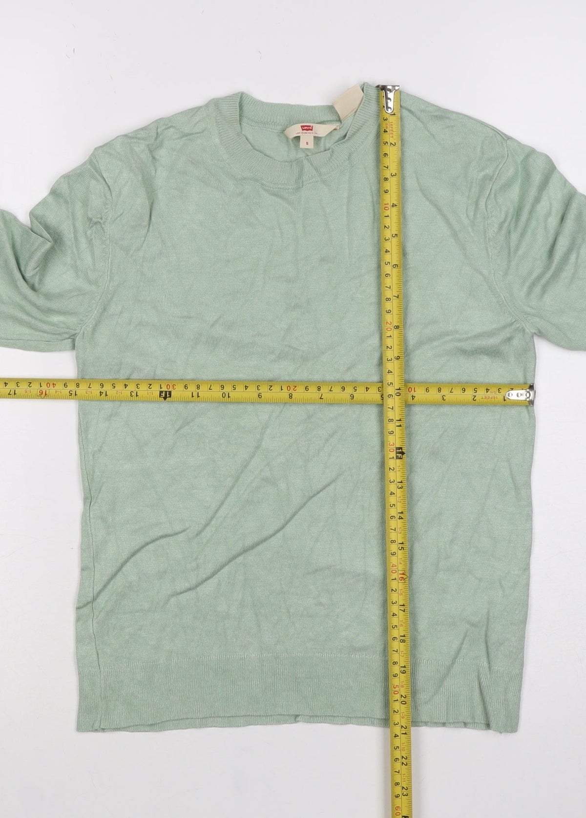 Levi's Women's Green S Long Sleeve Crew Neck Fine Knit Top