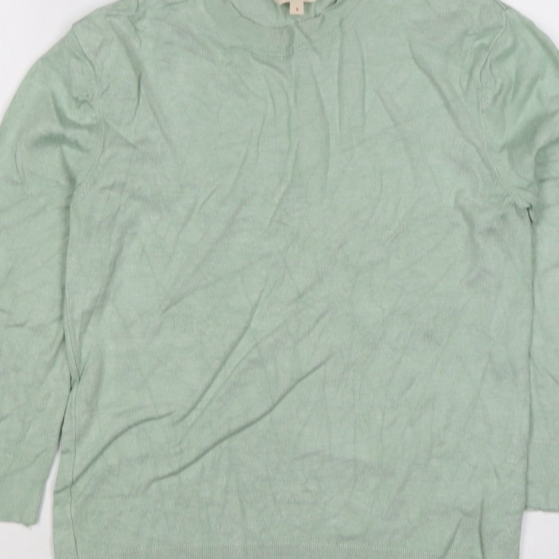 Levi's Women's Green S Long Sleeve Crew Neck Fine Knit Top