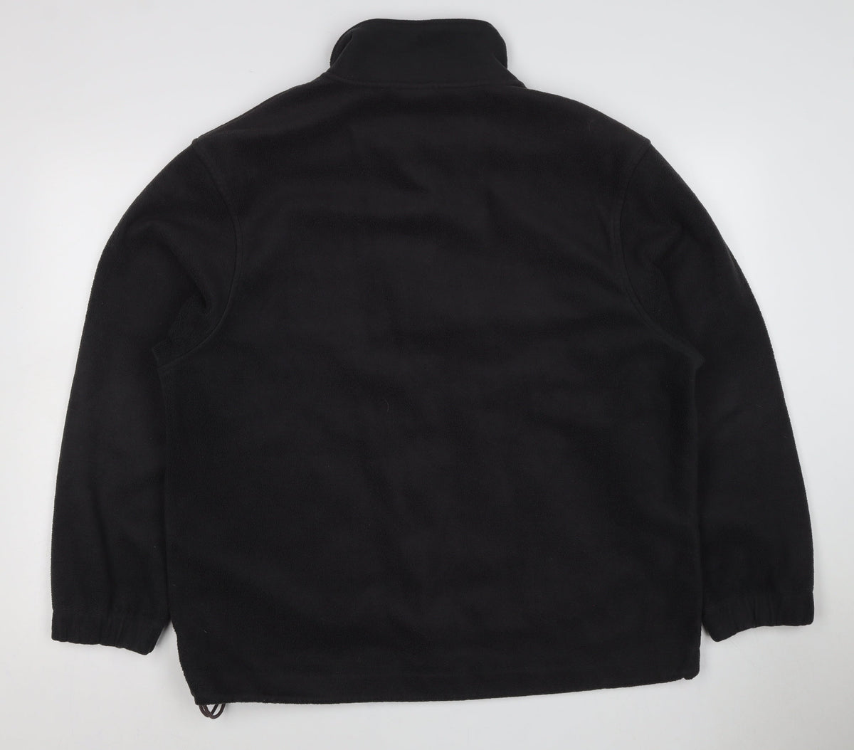 Lacoste Men Black L Fleece 1/4 Zip High Neck Logo Sweatshirt