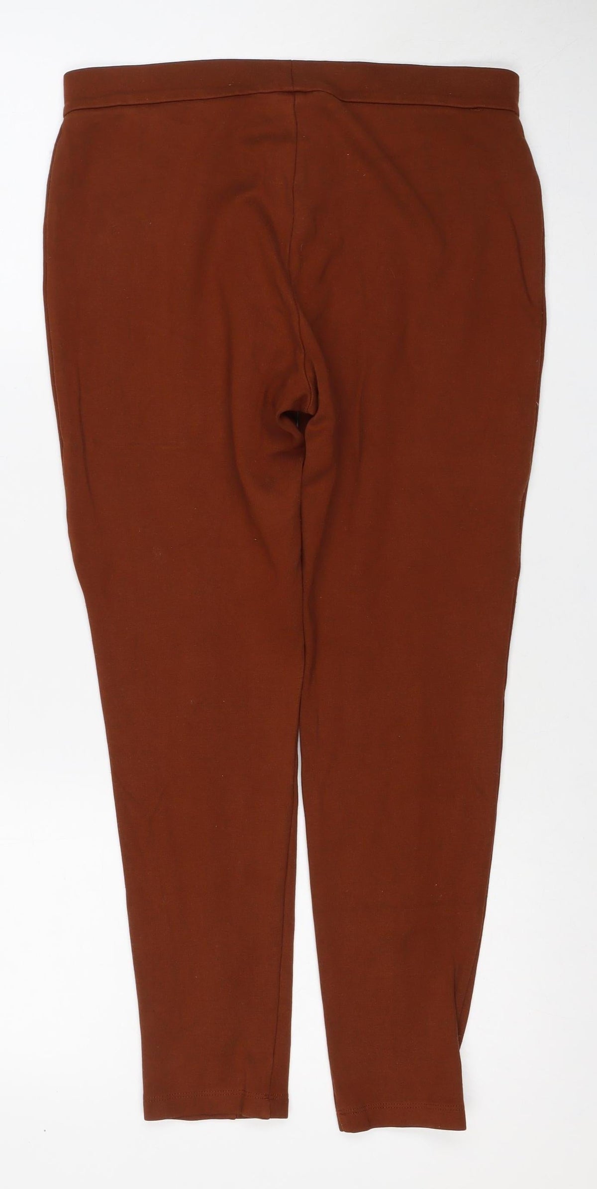 Marks & Spencer Women's Brown UK 12 Short Skinny Zip Pocket Trousers