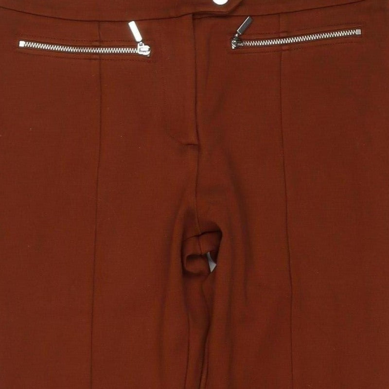 Marks & Spencer Women's Brown UK 12 Short Skinny Zip Pocket Trousers