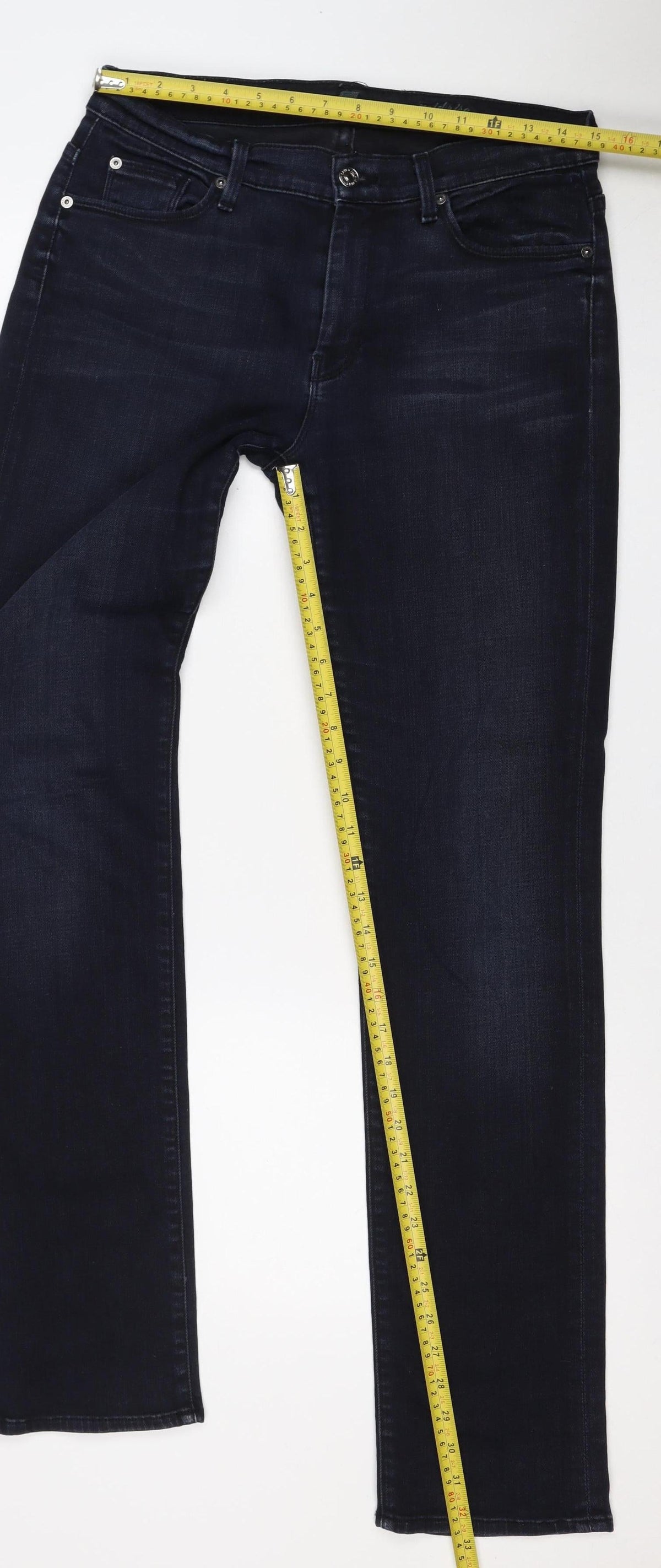 7 For All Mankind Women’s Blue Size 30 Slim Straight Stretch Jeans