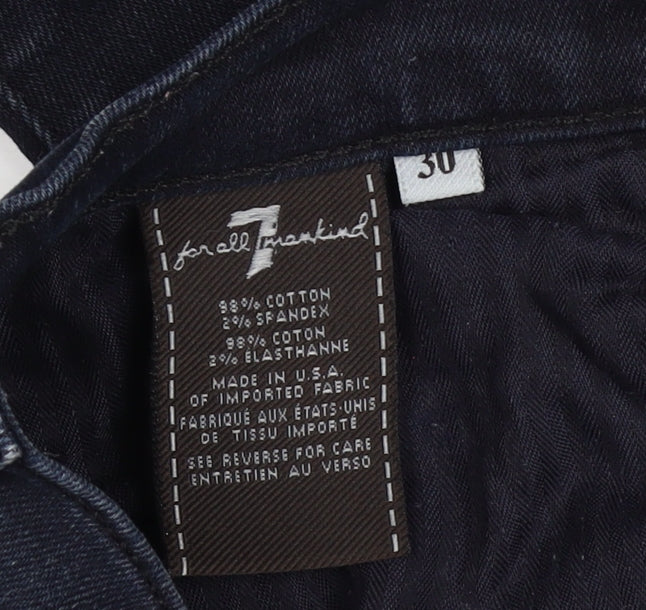 7 For All Mankind Women’s Blue Size 30 Slim Straight Stretch Jeans