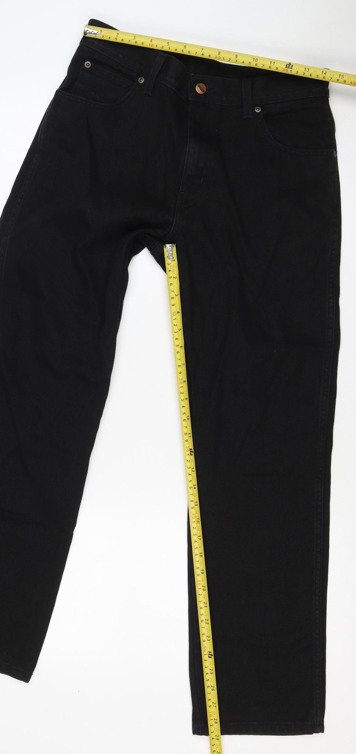 Wrangler Men’s Black W32 L30 Regular Fit Straight Stretch Jeans