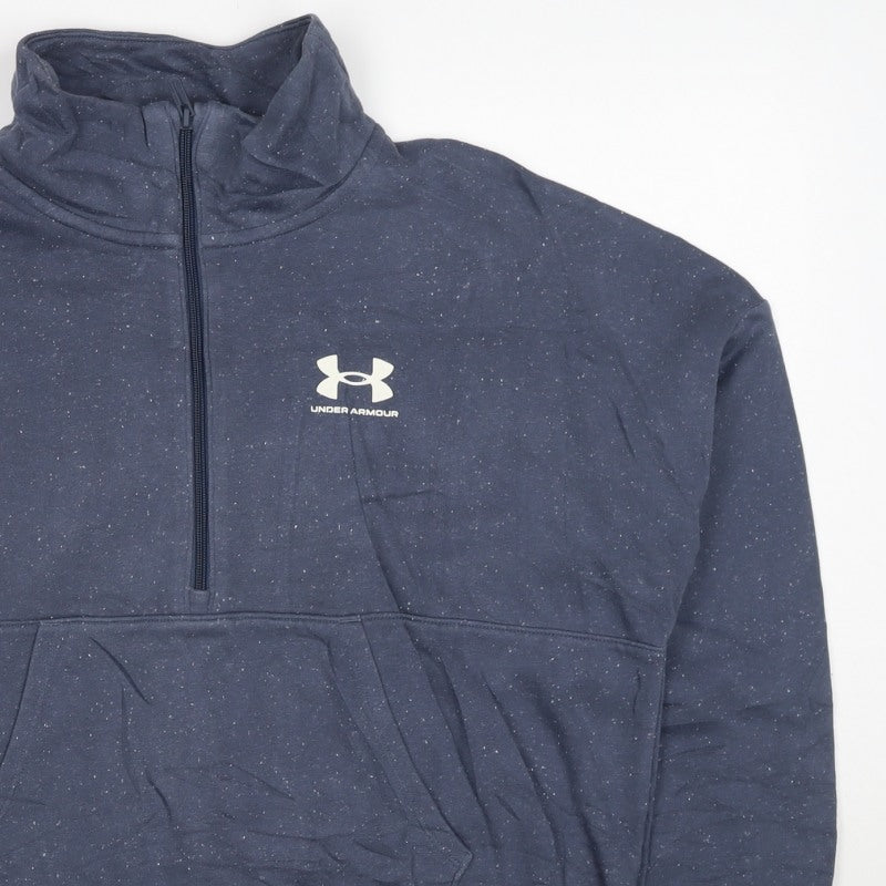 Under Armour Unisex Blue M 1/2 Zip Logo Pullover Sweatshirt