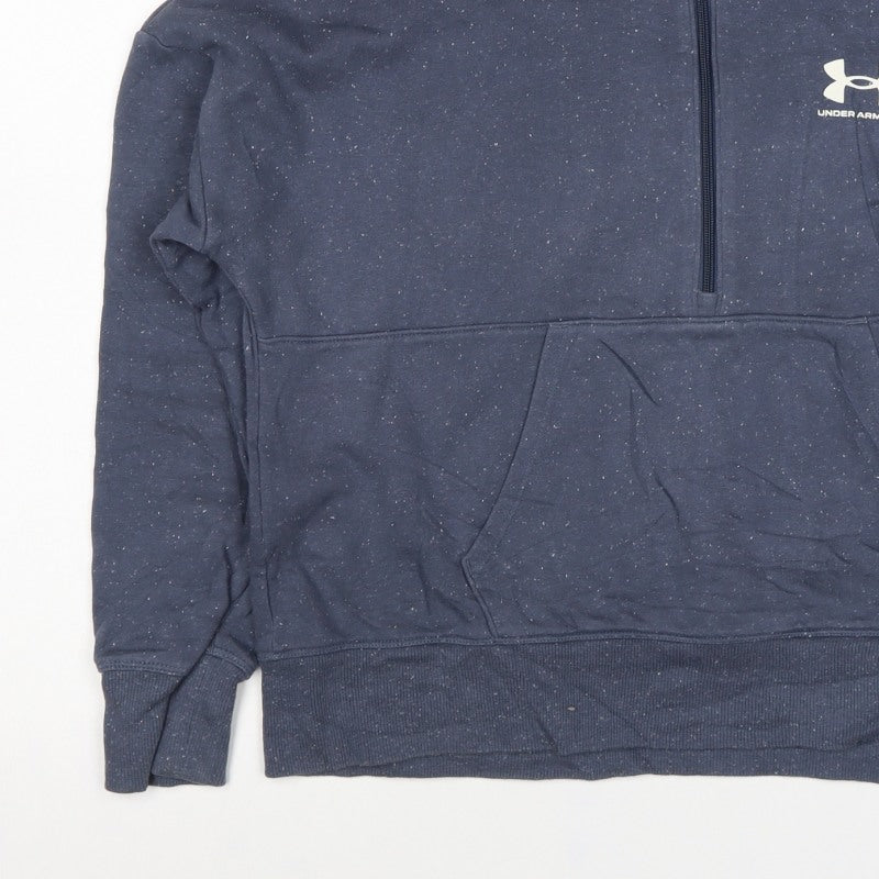 Under Armour Unisex Blue M 1/2 Zip Logo Pullover Sweatshirt