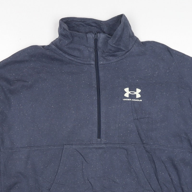 Under Armour Unisex Blue M 1/2 Zip Logo Pullover Sweatshirt
