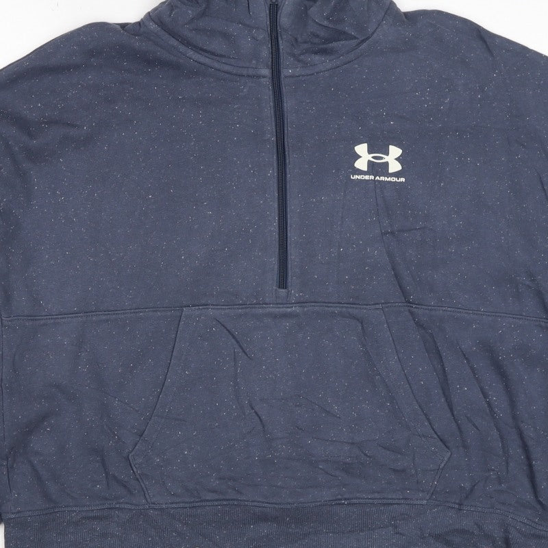 Under Armour Unisex Blue M 1/2 Zip Logo Pullover Sweatshirt