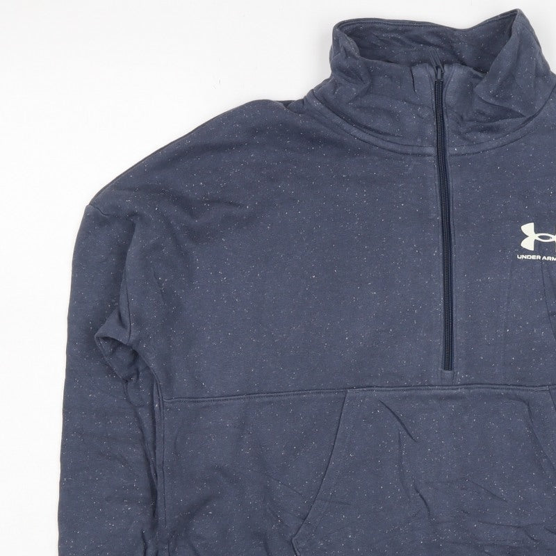 Under Armour Unisex Blue M 1/2 Zip Logo Pullover Sweatshirt