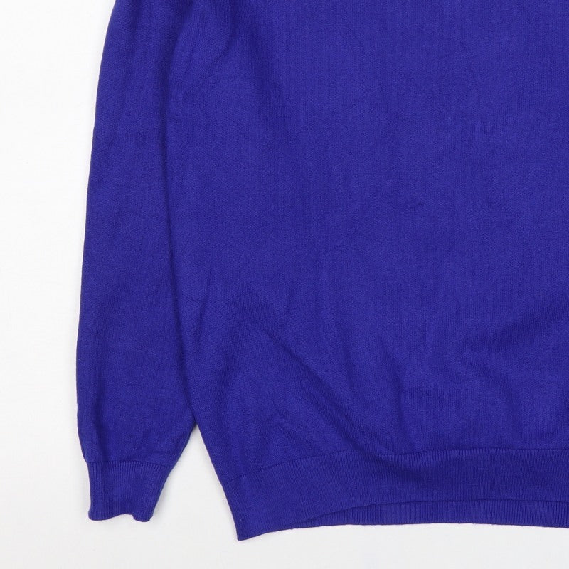 Marks and Spencer Women’s Blue M Crew Neck Button Shoulder Jumper