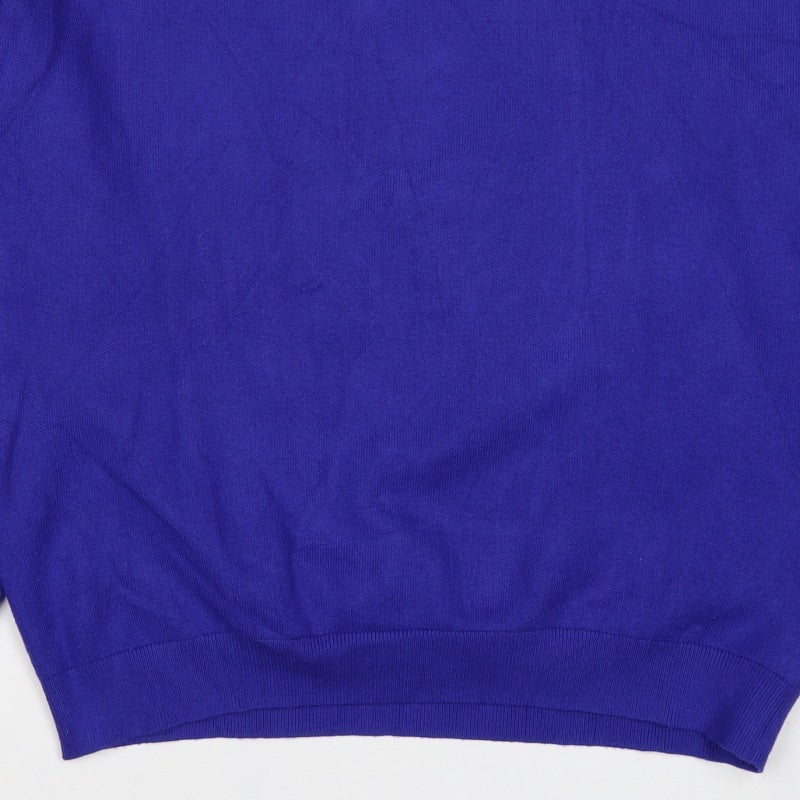 Marks and Spencer Women’s Blue M Crew Neck Button Shoulder Jumper