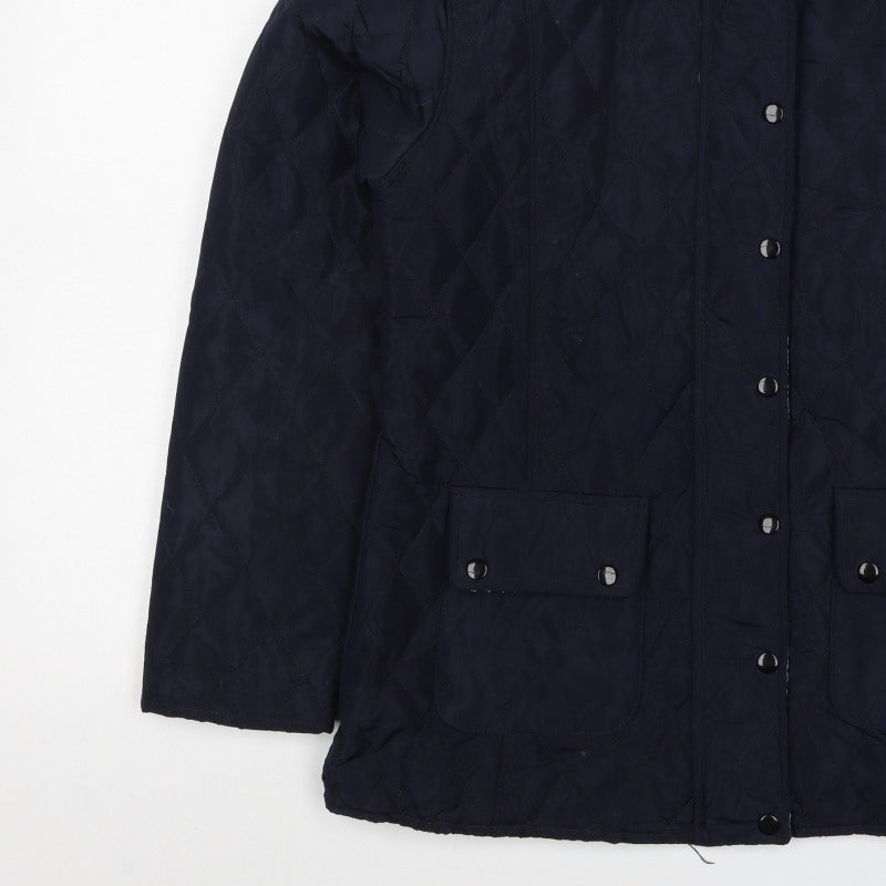 Urban Dida Women’s Navy XL Quilted Jacket Collared Snap Pockets