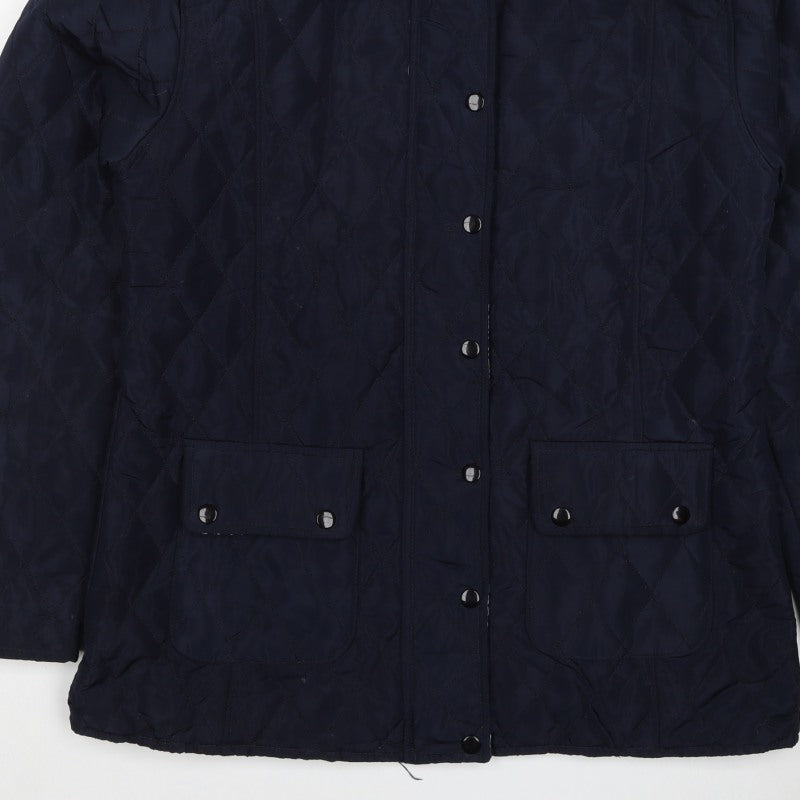 Urban Dida Women’s Navy XL Quilted Jacket Collared Snap Pockets