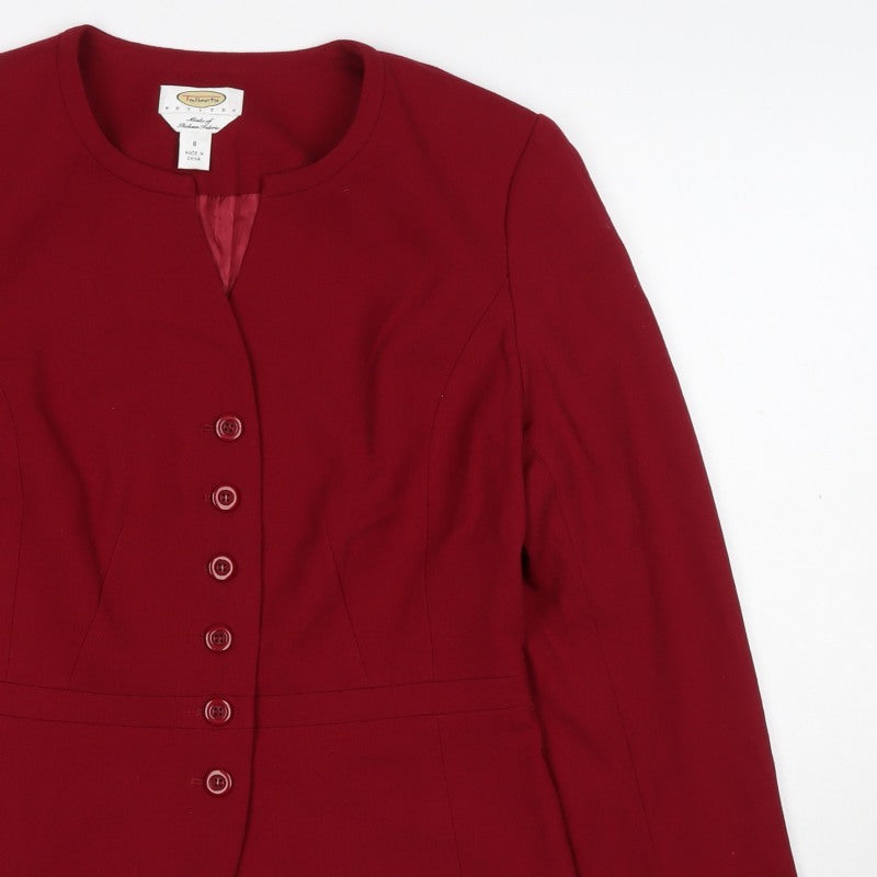 Talbots Women’s Red UK 8 Wool Blend-Look Tailored Blazer Jacket