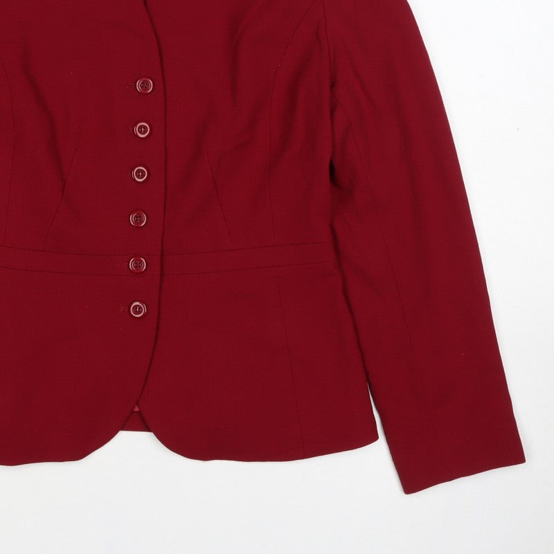 Talbots Women’s Red UK 8 Wool Blend-Look Tailored Blazer Jacket