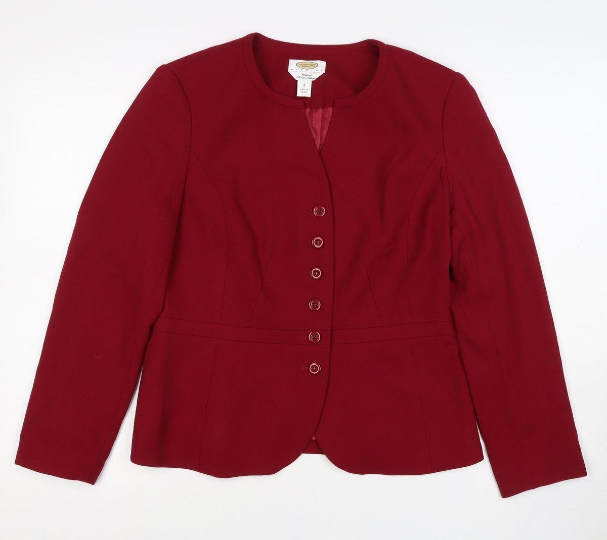 Talbots Women’s Red UK 8 Wool Blend-Look Tailored Blazer Jacket