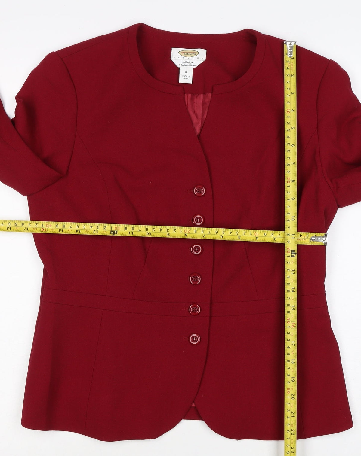 Talbots Women’s Red UK 8 Wool Blend-Look Tailored Blazer Jacket