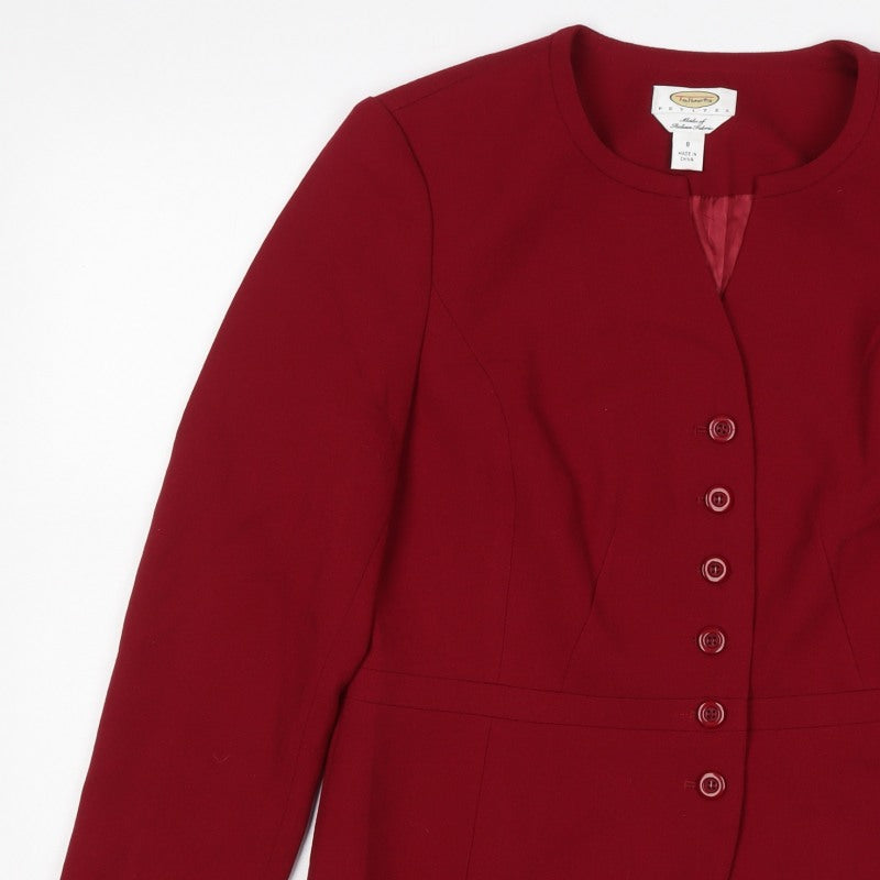 Talbots Women’s Red UK 8 Wool Blend-Look Tailored Blazer Jacket