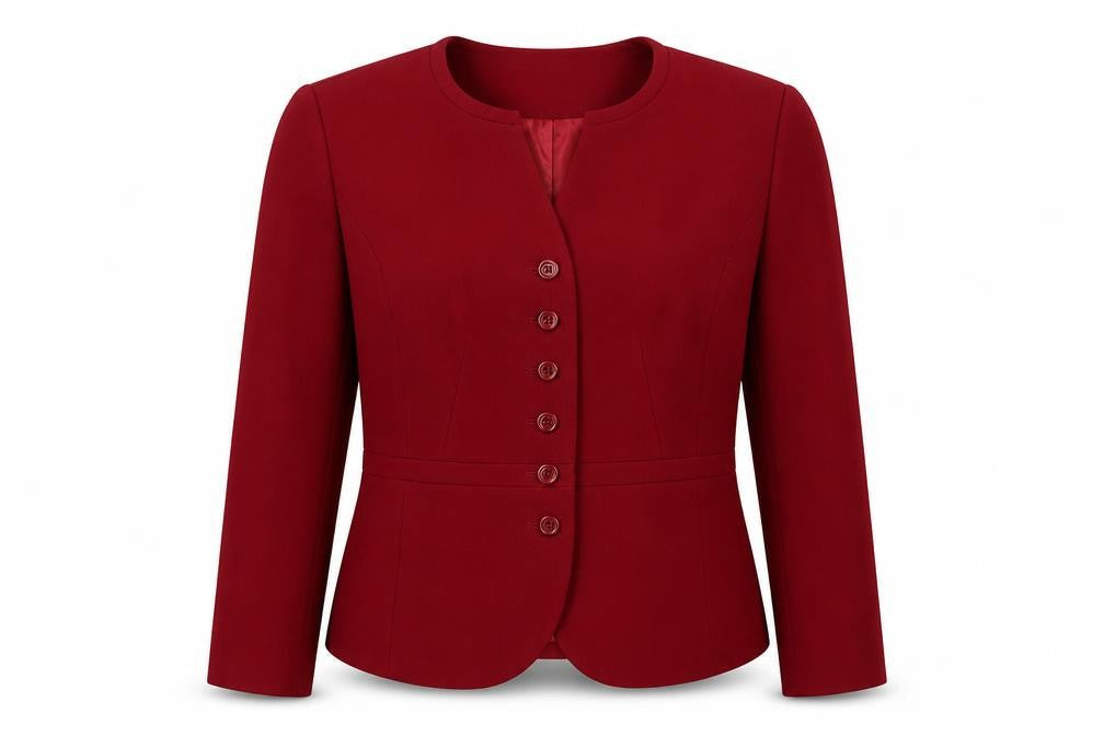 Talbots Women’s Red UK 8 Wool Blend-Look Tailored Blazer Jacket