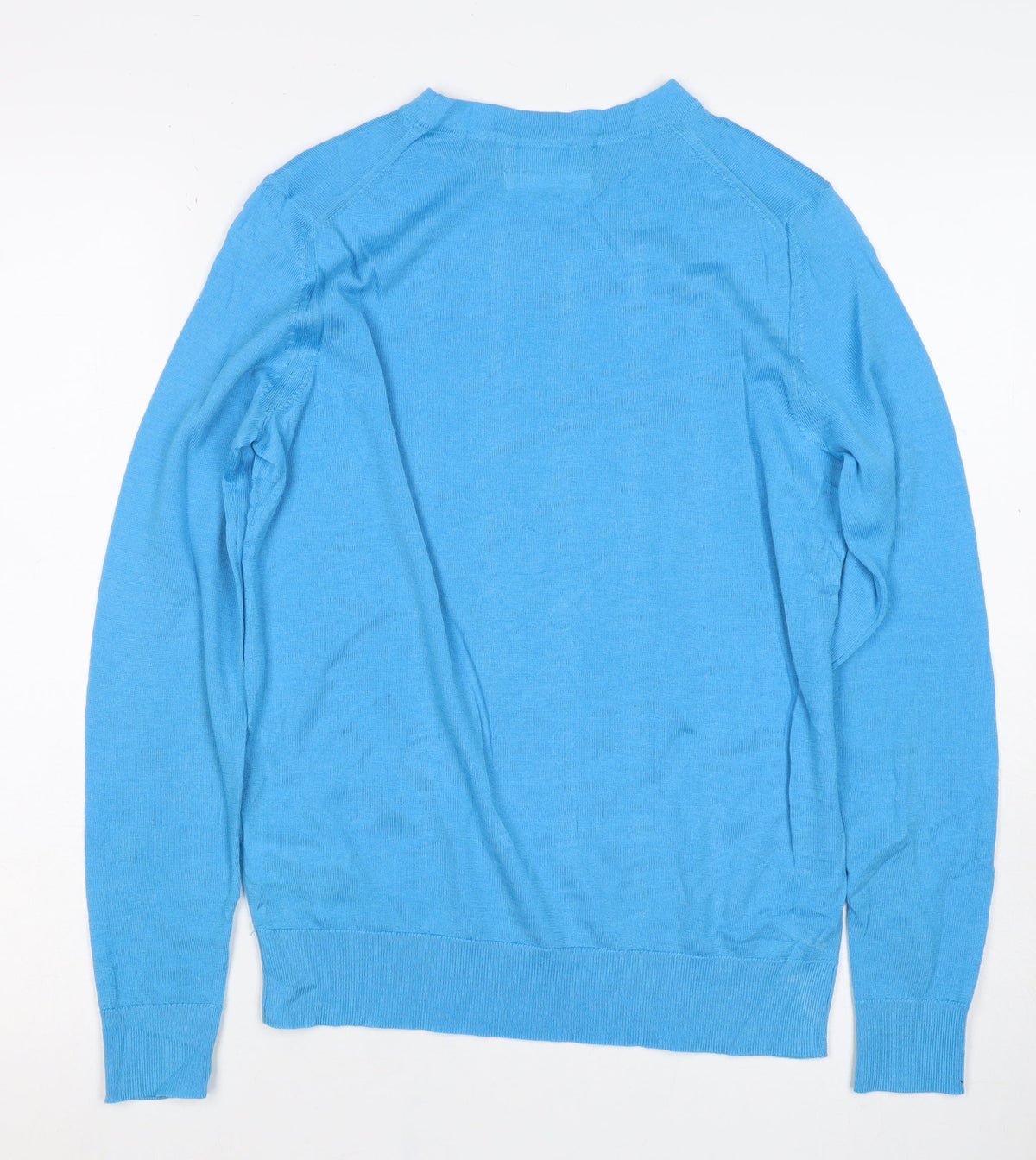 M&S Women’s Blue Size 8 Extra Fine Merino Wool Crew Neck Jumper