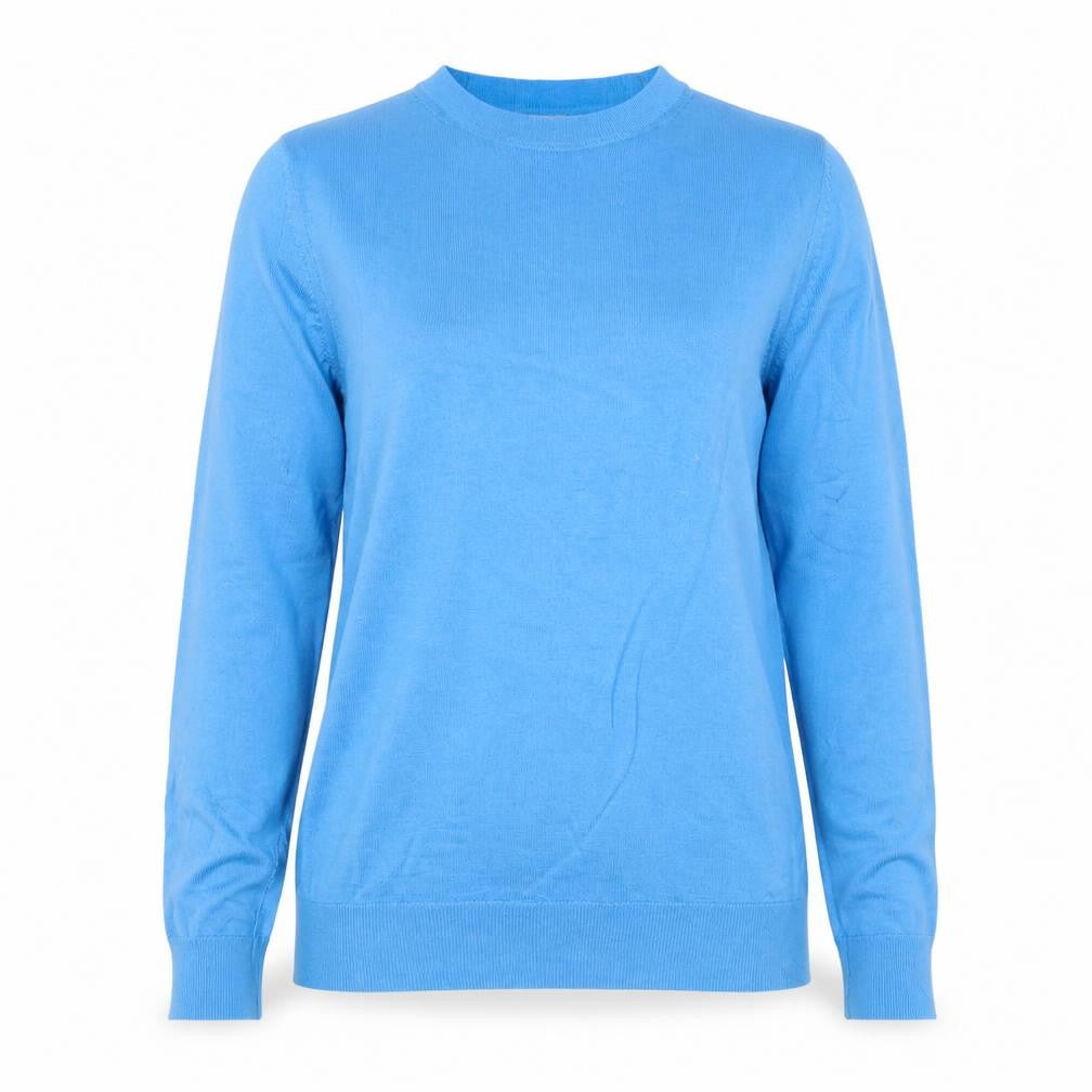 M&S Women’s Blue Size 8 Extra Fine Merino Wool Crew Neck Jumper