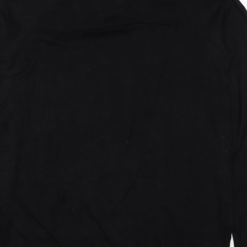 COS Women Black M 1/4 Zip Mock Neck Cotton Jumper