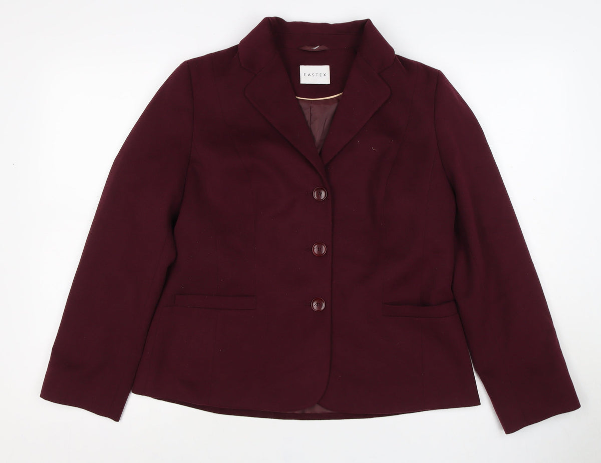 Eastex Women’s Burgundy UK 12 Tailored 3 Button Lined Blazer
