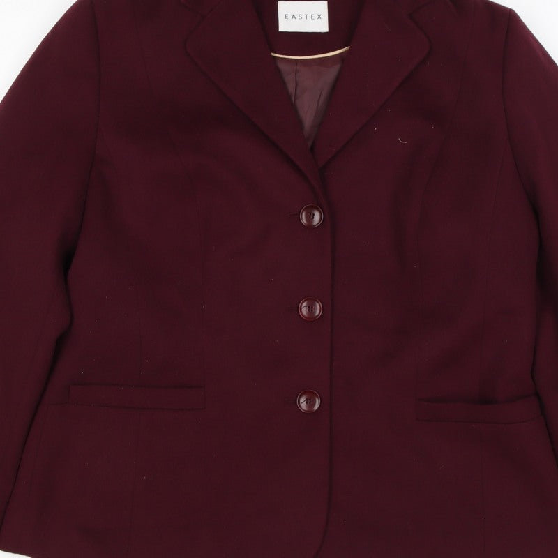 Eastex Women’s Burgundy UK 12 Tailored 3 Button Lined Blazer