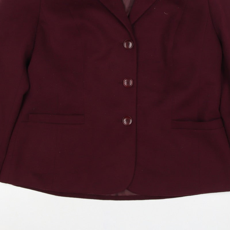 Eastex Women’s Burgundy UK 12 Tailored 3 Button Lined Blazer