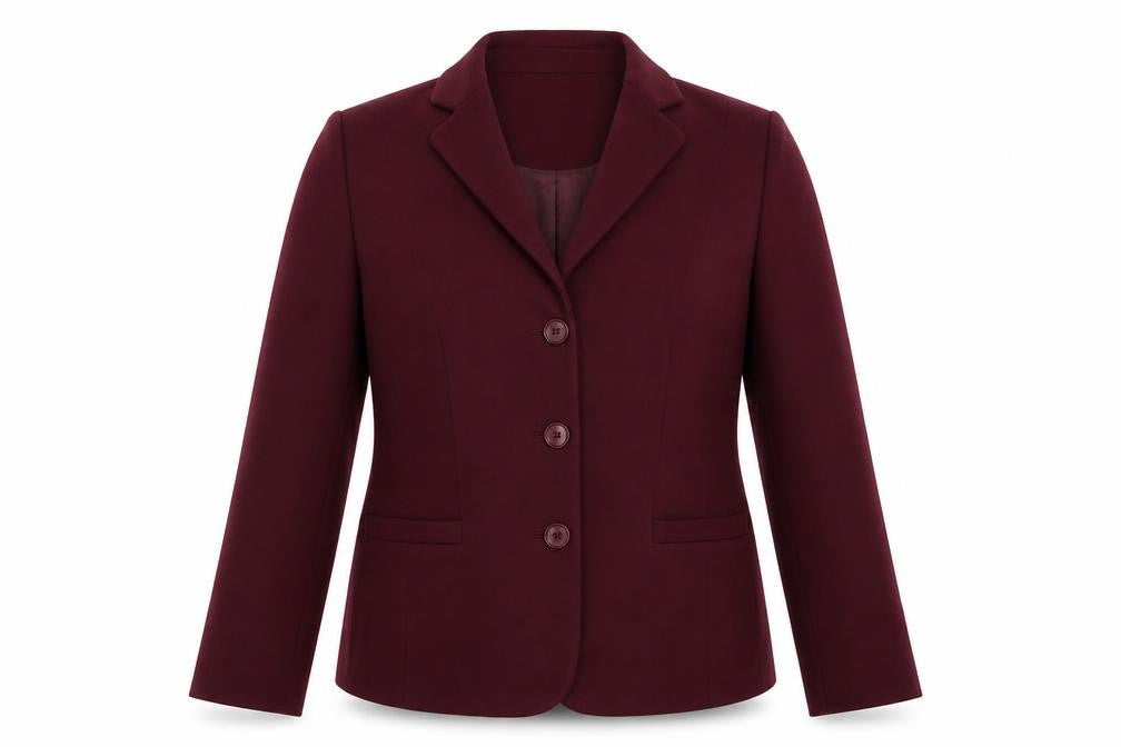 Eastex Women’s Burgundy UK 12 Tailored 3 Button Lined Blazer