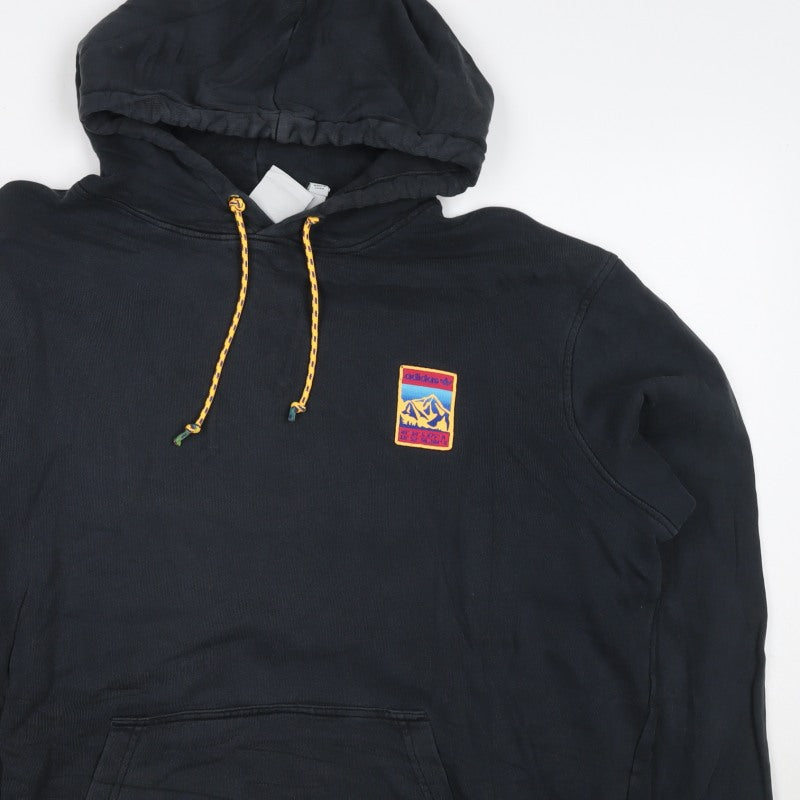 Adidas Men’s Black L Pullover Hoodie Mountain Patch Kangaroo Pocket