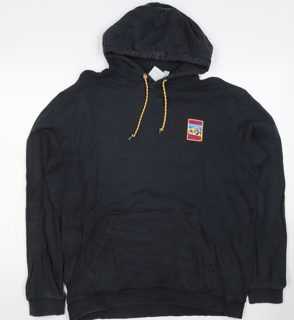 Adidas Men’s Black L Pullover Hoodie Mountain Patch Kangaroo Pocket