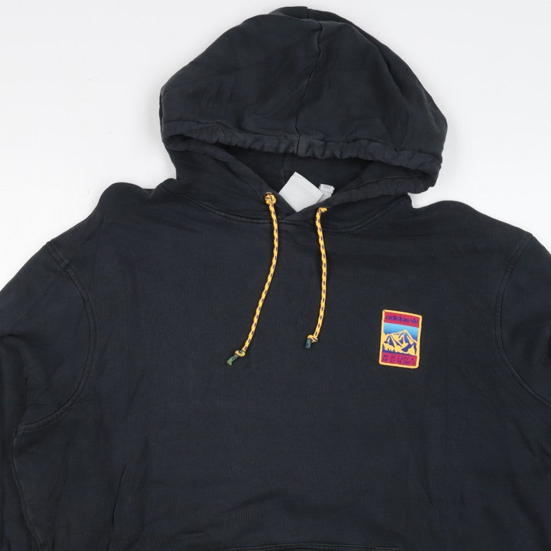 Adidas Men’s Black L Pullover Hoodie Mountain Patch Kangaroo Pocket