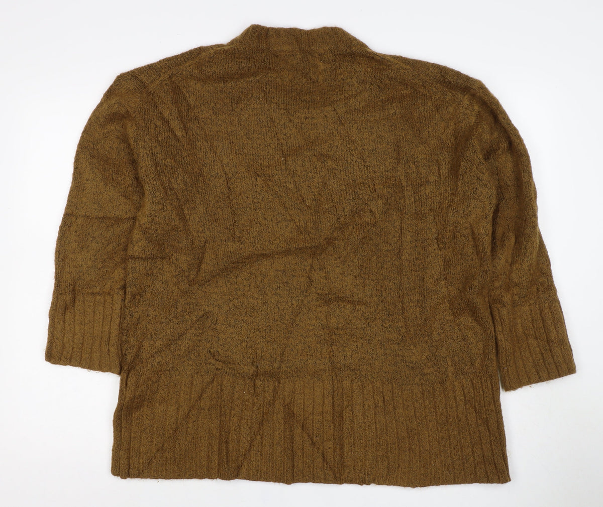 Zara Women Brown M Knit Pullover Crew Neck Long Sleeve Jumper