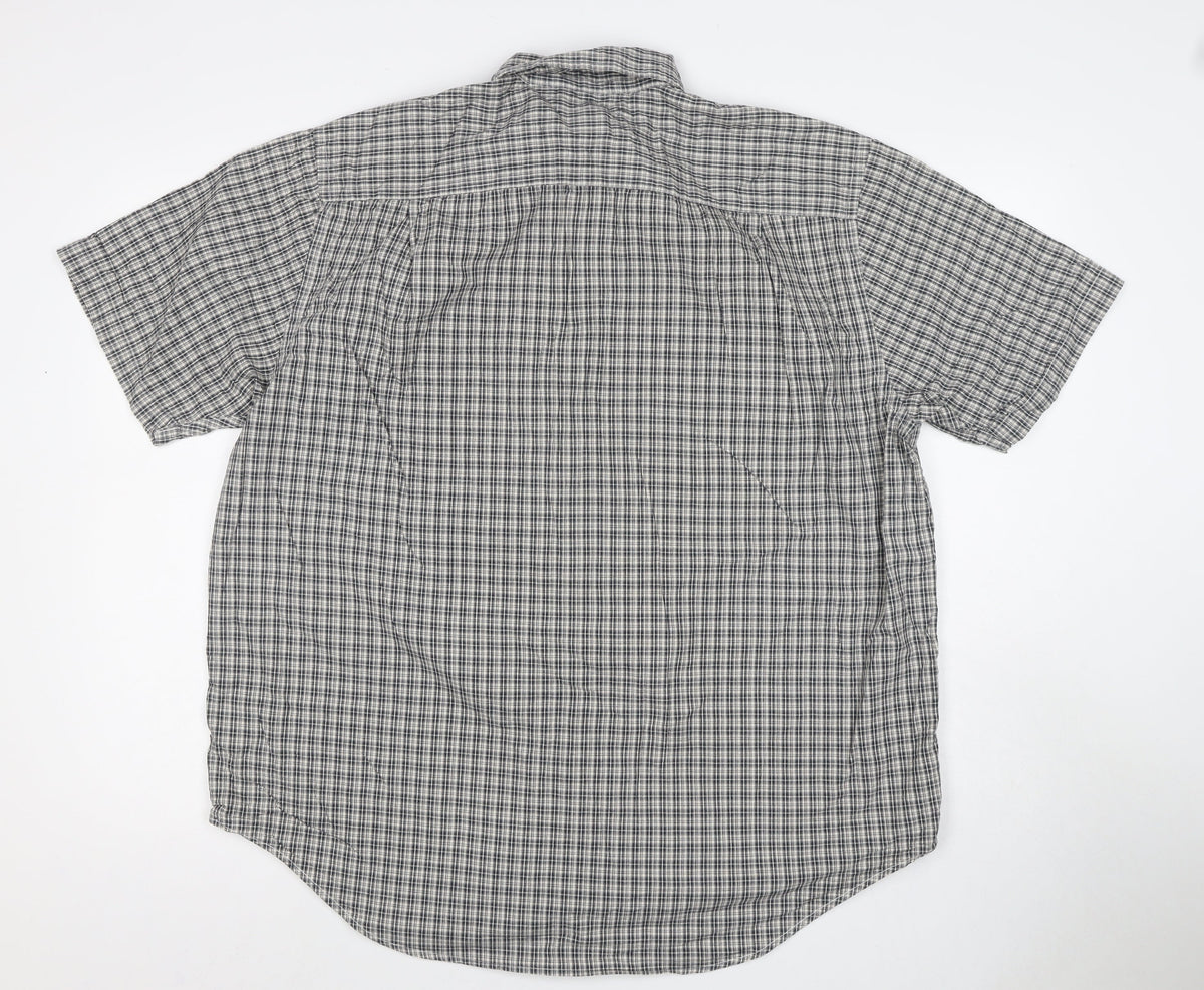 Gap Men’s Grey Check Cotton Short Sleeve Button-Down Shirt Size M
