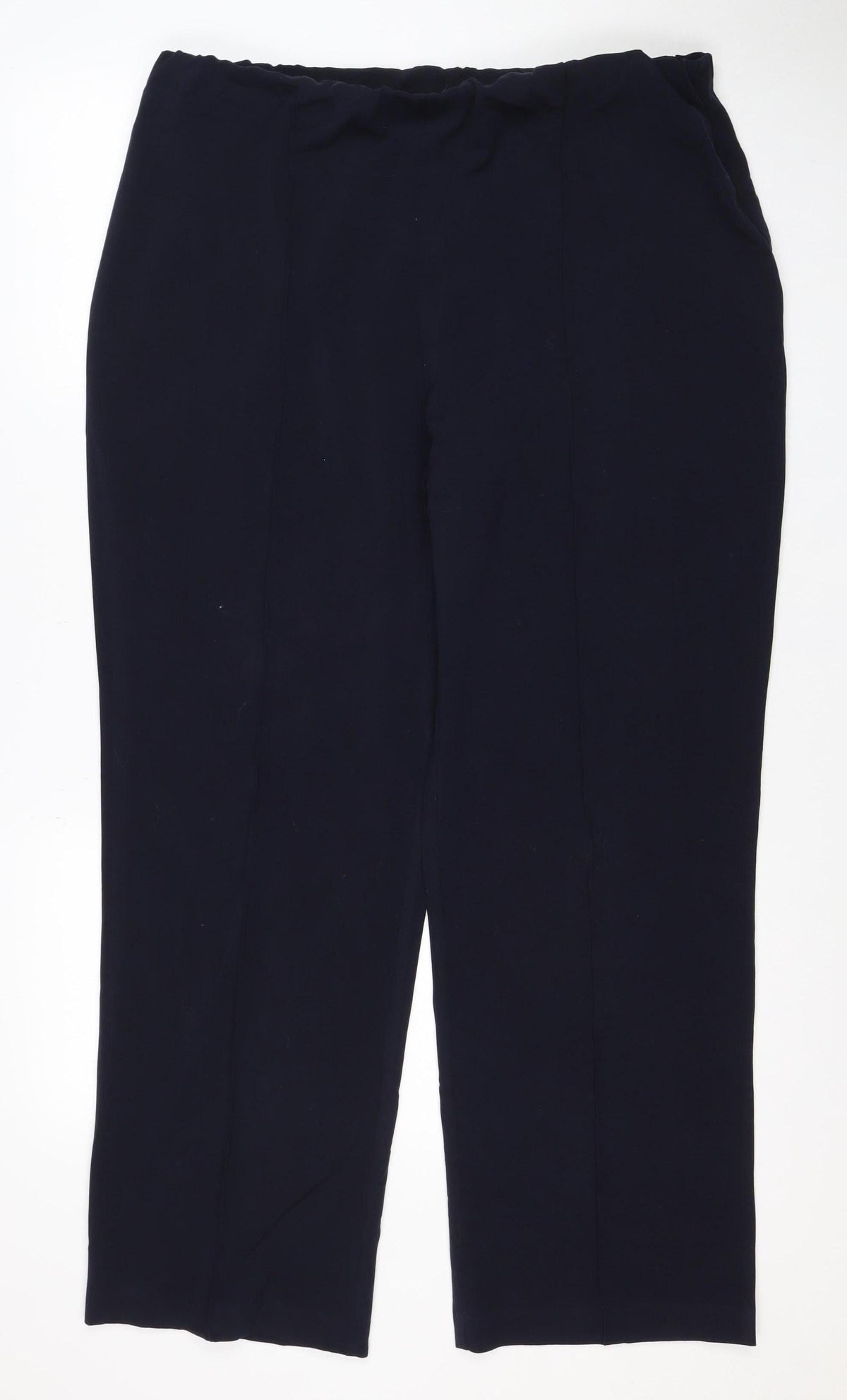 Isle Essentials Women Black Size 18 Wide-Leg Pull-On Trousers