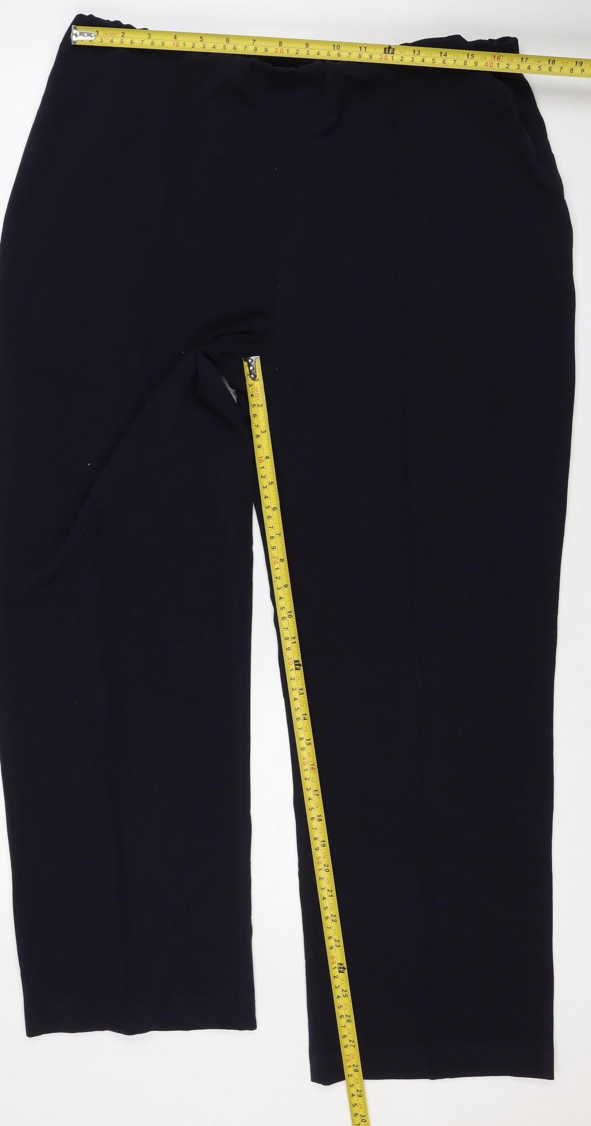 Isle Essentials Women Black Size 18 Wide-Leg Pull-On Trousers