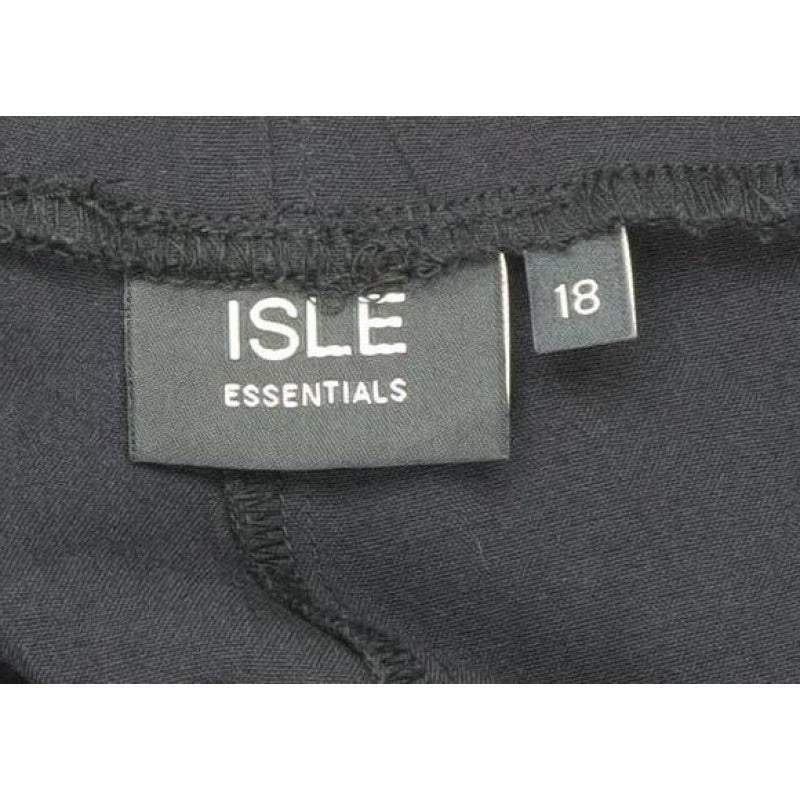 Isle Essentials Women Black Size 18 Wide-Leg Pull-On Trousers